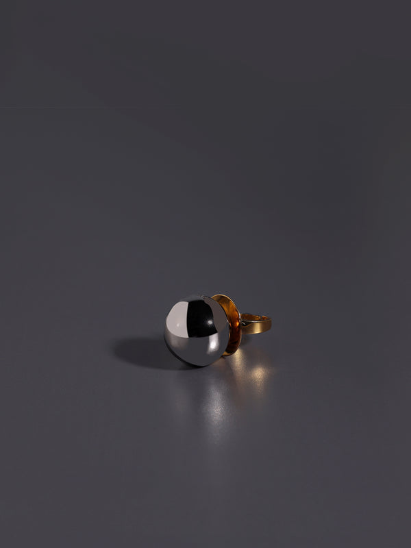 ECL-AT SPHERE RING Gold & Silver